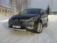 Защита передняя (овальная) 75х42 мм Mazda CX-9 2013